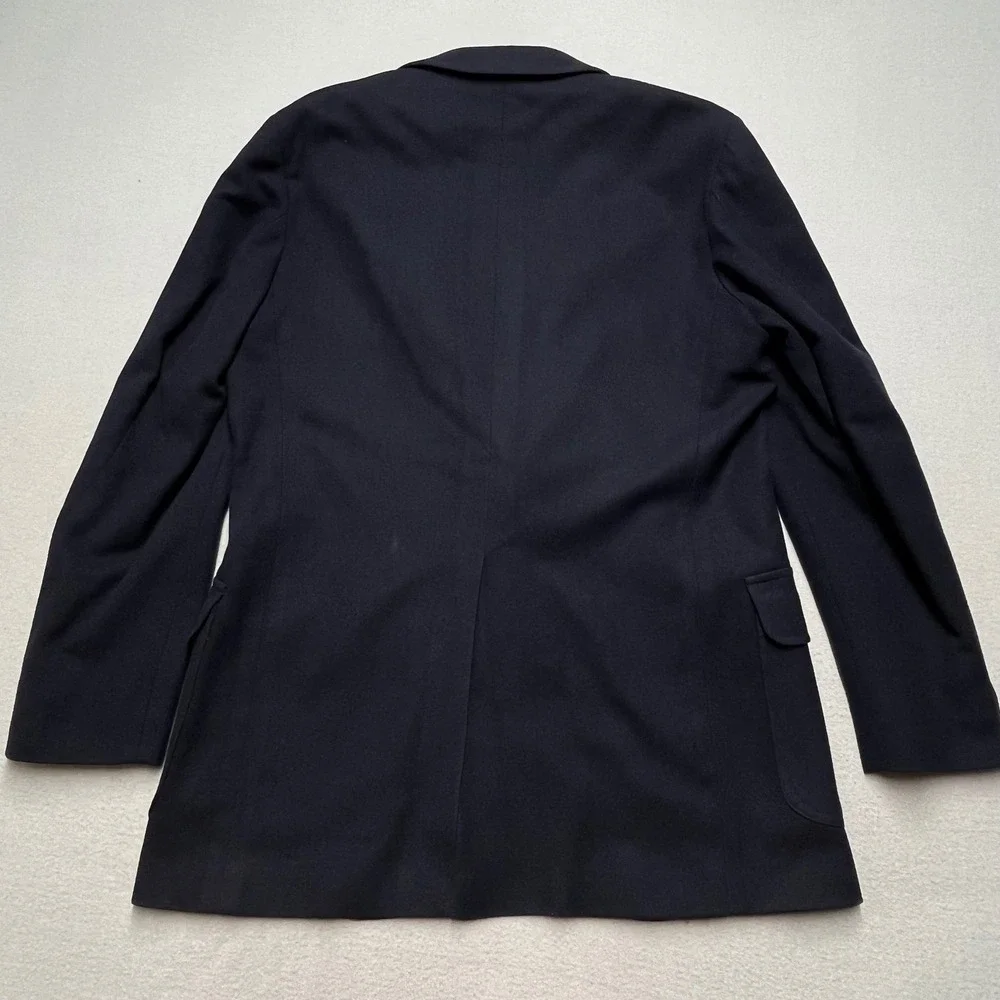 VTG 70's Pendleton Gold Button Blazer 100% Virgin Wool Coat Suit Jacket Navy 40L